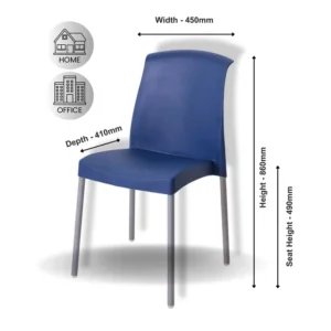 OfficeQ Canteen Twiggy 4 Legged Chair - Blue