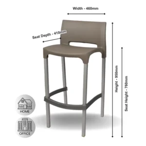 OfficeQ Canteen Twiggy Bar Chair - Kalahari