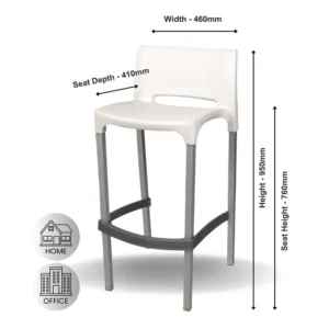 OfficeQ Canteen Twiggy Bar Chair - White