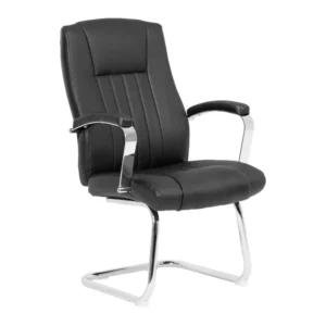 OfficeQ Chantie Visitor Chair - Chrome & Black