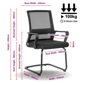 OfficeQ Cindy Visitor Chair - Black