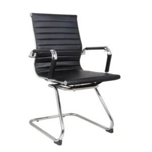 OfficeQ Eames Executive Visitor Chair - Chrome & Black