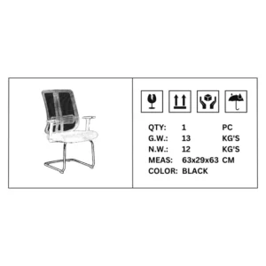 OfficeQ Lenny Visitor Chair - Black