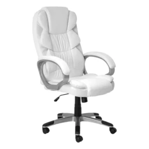 OfficeQ Lielie High Back Chair - Silver & White