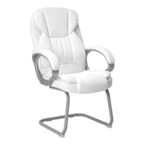 OfficeQ Lielie Visitor Chair - Silver & White
