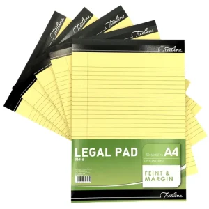 Treeline A4 Legal Pad Unpunched Yellow - 50 Sheet (8)
