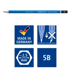 100-5B-Staedtler Mars Lumograph Drawing Pencil 5B - Box 12-