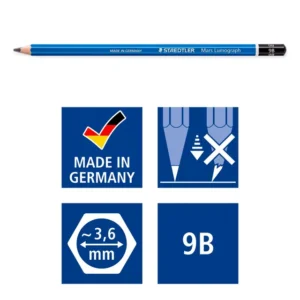 100-9B-Staedtler Mars Lumograph Drawing Pencil 9B - Box 12-