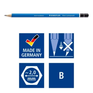 100-B-Staedtler Mars Lumograph Drawing Pencil B - Box 12-