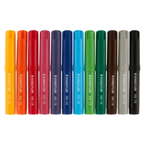 340 WP12 04-Staedtler Noris Club Fibre Tip Koki Pens Jumbo - Wallet 12(8)