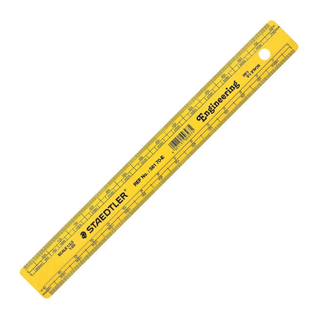 Staedtler Mars Flat Engineering Reduction Scale Ruler 30cm 1:1,1:10.1:2,1:20,1:5,1:50,1:2.5,1:25