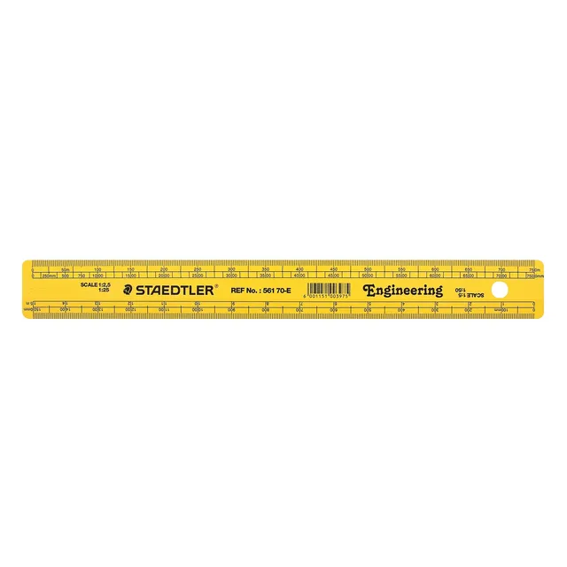 Staedtler Mars Flat Engineering Reduction Scale Ruler 30cm 1:1,1:10.1:2,1:20,1:5,1:50,1:2.5,1:25