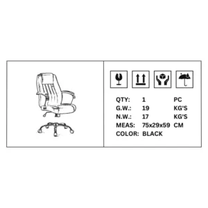 OfficeQ Chantie High Back Chair - Chrome & Black