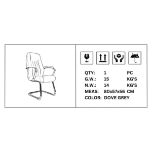 OfficeQ Chantie Visitor Chair - Chrome & Dove Grey