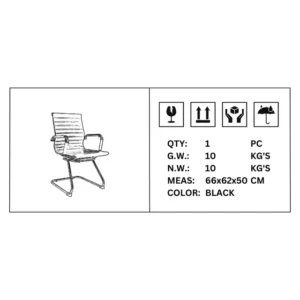 OfficeQ Eames Executive Visitor Chair - Chrome & Black