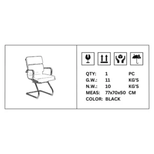 OfficeQ Eames Padded Executive Visitor Chair - Chrome & Black
