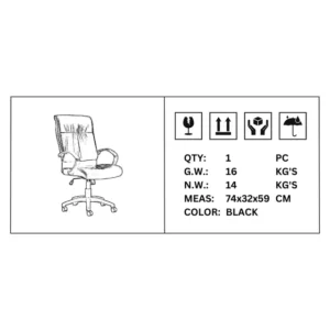 OfficeQ Goose High Back Chair - Black