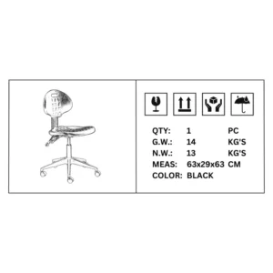 OfficeQ Industrial Typist Chair - Black