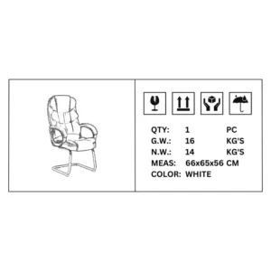OfficeQ Lielie Visitor Chair - Silver & White