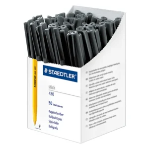 Staedtler Stick 430 Ballpoint Pen Fine Box 50 - Black