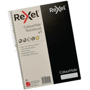 165060-Rexel ColourHide A4 Notebook 120 Page - Black.