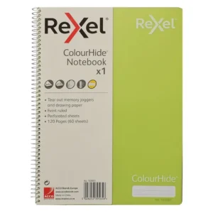 Rexel ColourHide A4 Notebook 120 Page - Lime