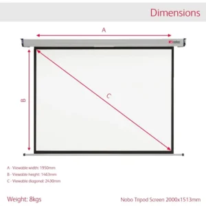 190310-Nobo Wall Mounted Projection Screen 43 Format - 2000 x 1513mm (4)
