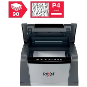 301411-Rexel Optimum AutoFeed+ 90X Automatic Cross Cut P4 Paper Shredder - 90 Sheet(20)