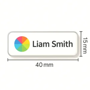 Name Badge Full Colour Domed - 40 x 15mm