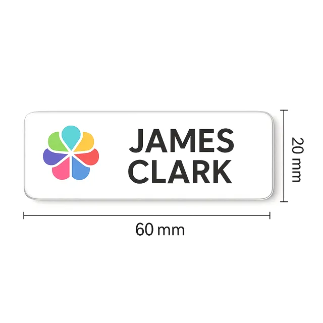 Name Badge Full Colour Domed - 60 x 20mm