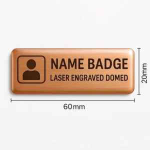 Name Badge Laser Engraved Domed - 60 x 20mm