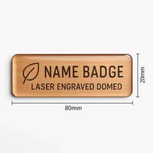 Name Badge Laser Engraved Domed - 80 x 20mm