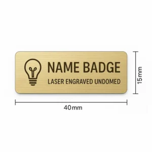 Name Badge Laser Engraved Undomed - 40 x 15mm