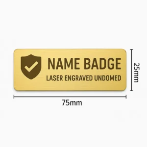 Name Badge Laser Engraved Undomed - 75 x 25mm