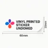 Vinyl Printed Sticker Undomed - 40 x 20mm