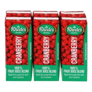 Rhodes Cranberry Juice 200ml - 6 Pack..
