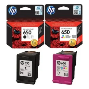 HP 650 Ink Cartridges-Black-Tri-Colour (2)