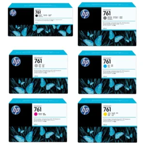 HP 761 Ink Cartridges-Cyan-Dark Grey-Magenta-Grey-Matte Black-Yellow