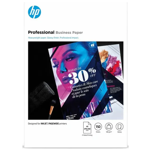 HP A3 Professional Business Paper Glossy 180gsm - 150 Sheets