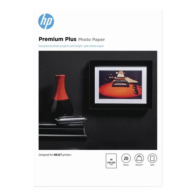 HP A4 Premium Plus Photo Paper Semi-Gloss 300gsm - 20 Sheets