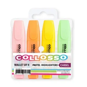 Collosso Highlighters Chisel Tip Wallet 4 - Pastel