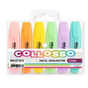 Collosso Highlighters Chisel Tip Wallet 6 - Pastel