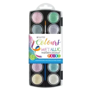 iWrite Colours Watercolour Paint 12 Colours - Metallic