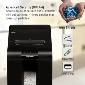 4629201-Fellowes Automax 100M Mini Cut P4 Paper Shredder - 100 Sheet (2)