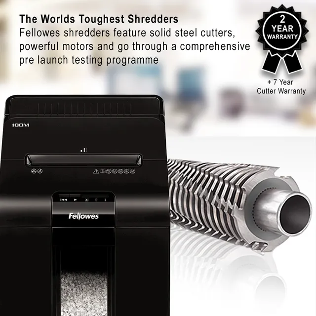 Fellowes Automax 100M Mini Cut P4 Paper Shredder - 100 Sheet