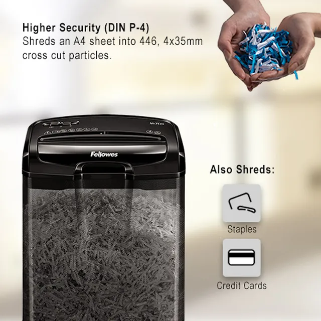 Fellowes Powershred M-7CM Cross Cut P4 Paper Shredder - 7 Sheet