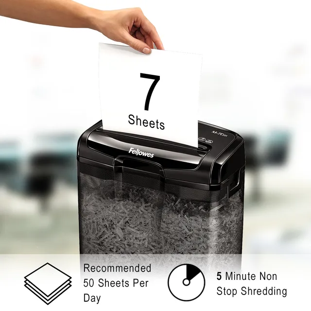Fellowes Powershred M-7CM Cross Cut P4 Paper Shredder - 7 Sheet