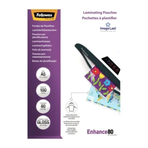 Fellowes Enhance 80 Laminating Pouches 160 Micron (80+80) - A5 Gloss Pack 100