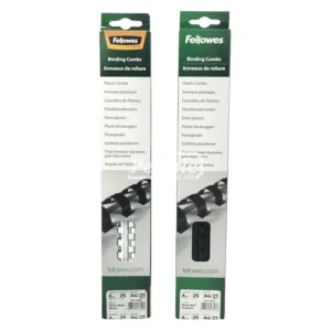 5330003-Fellowes Binding Combs Round 20 Sheet 6mm - White and Black Box 25 (2)