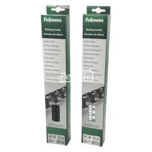 5331102-Fellowes Binding Combs Round 55 Sheet 10mm - Black and White Box 25 (2)